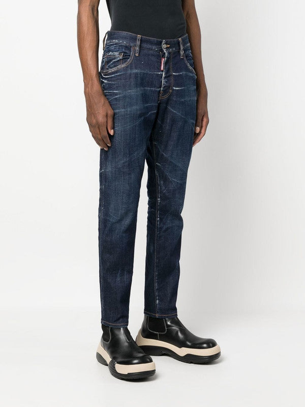 bleach-effect skinny jeans