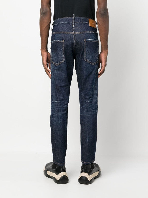 bleach-effect skinny jeans