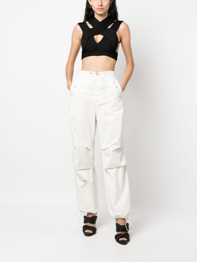 Balmain cut-out ribbed cropped top by Balmain at SKALA Boutique