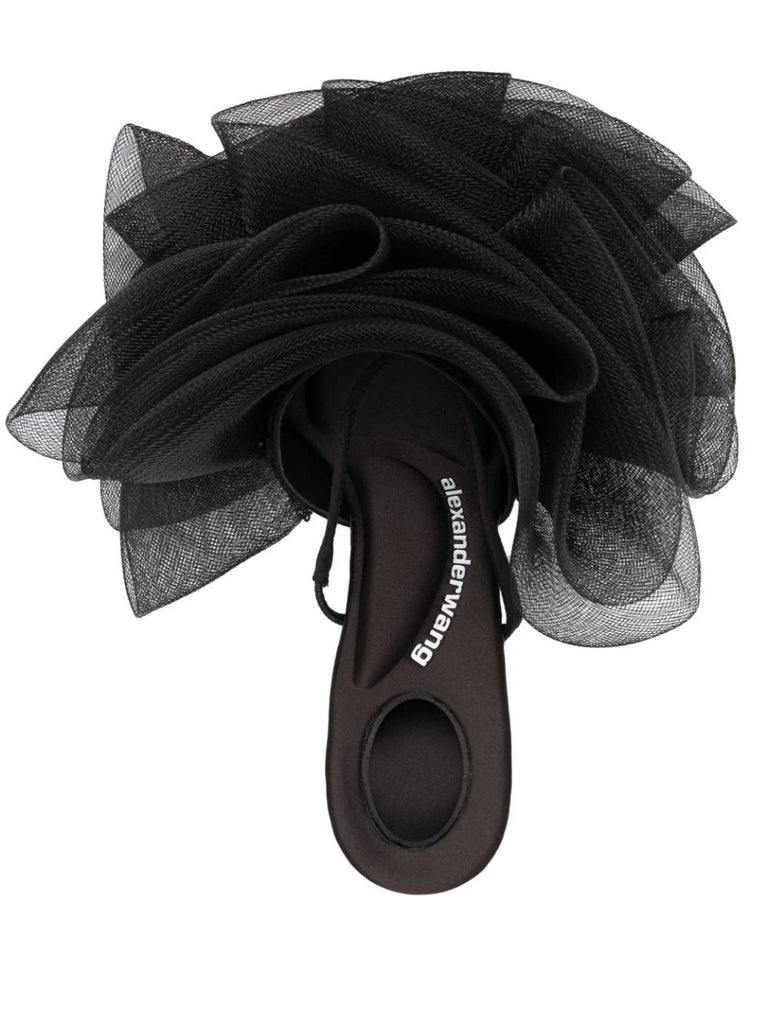 Pantoletten aus gerüschtem Tüll