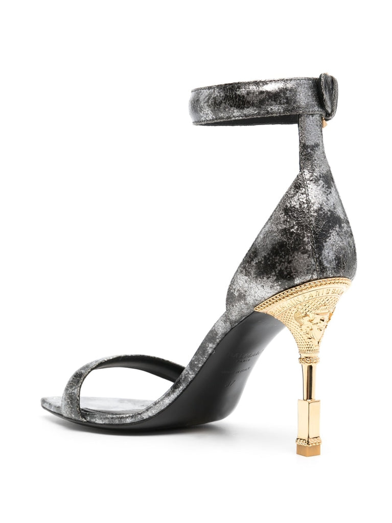 Balmain metallic-effect leather sandals by Balmain