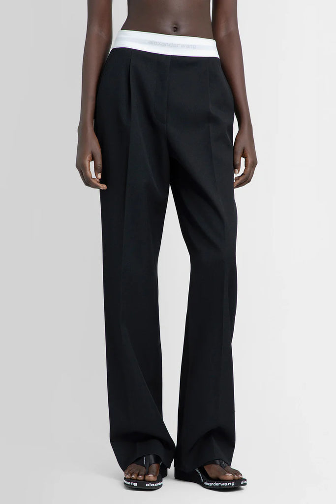 logo-waistband straight-leg trousers