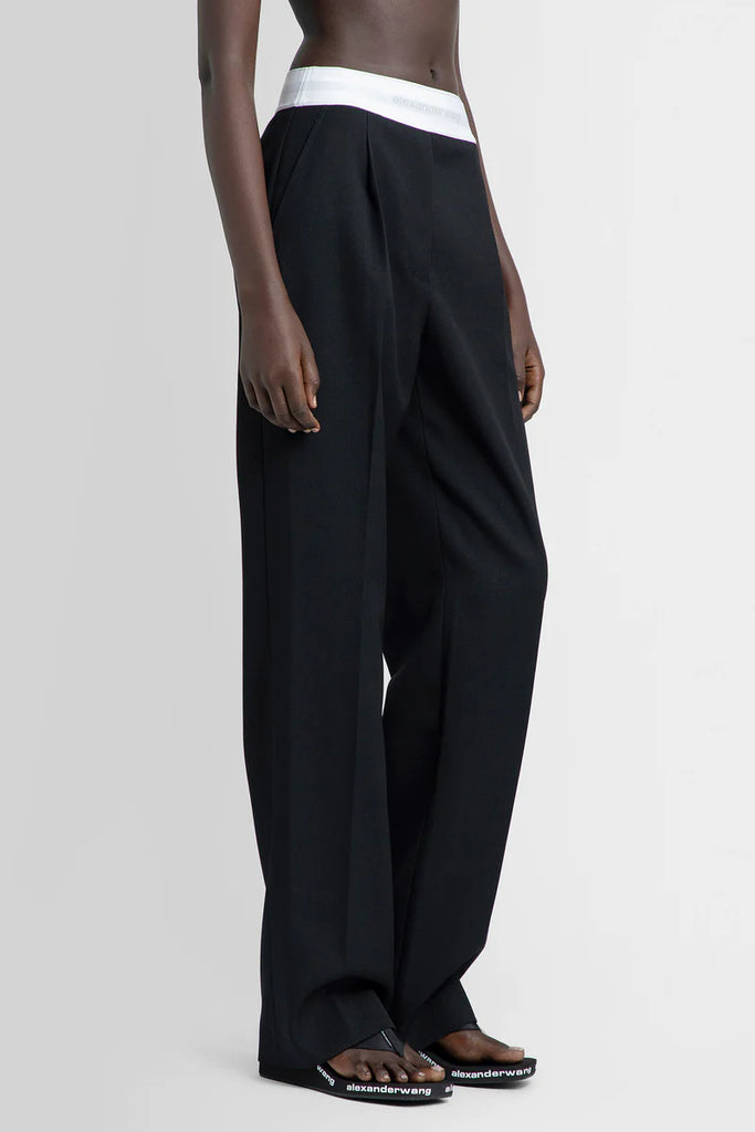 logo-waistband straight-leg trousers