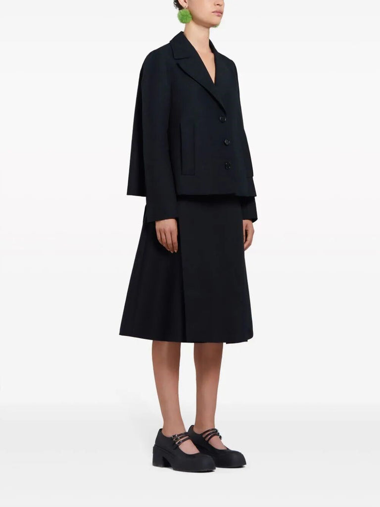 single-breasted cotton cropped blazer