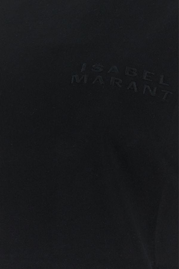 schwarzes Baumwoll-T-Shirt mit Logo-Print