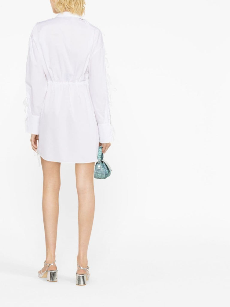 Bow-embellished cotton shirtdress