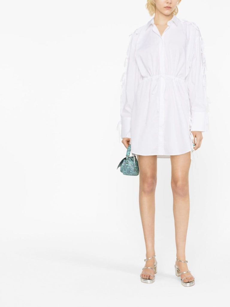 Bow-embellished cotton shirtdress