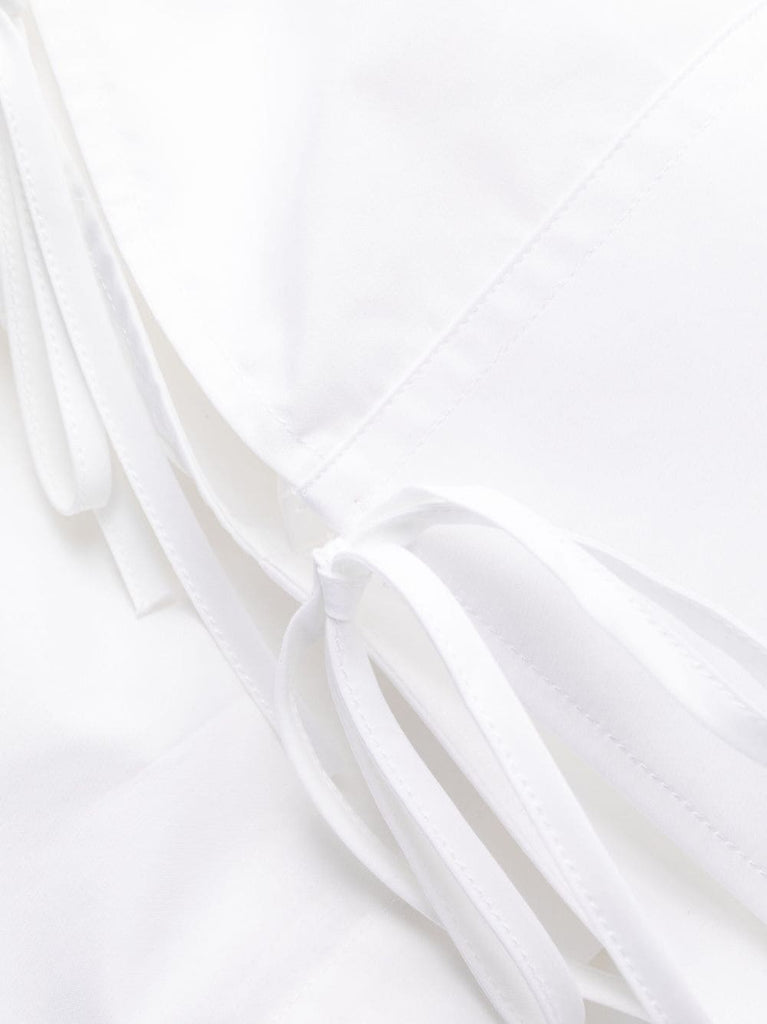 Bow-embellished cotton shirtdress