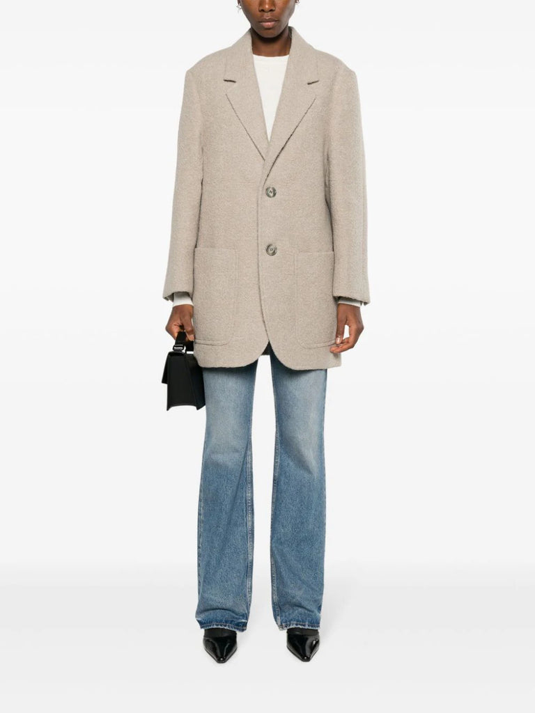 wool-blend bouclé blazer
