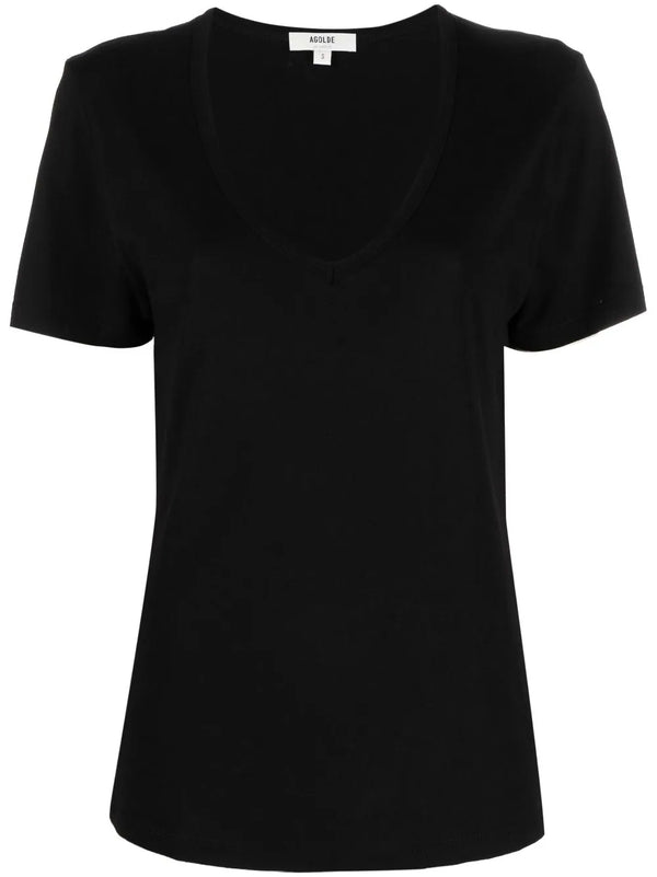 V-neck cotton-blend T-shirt