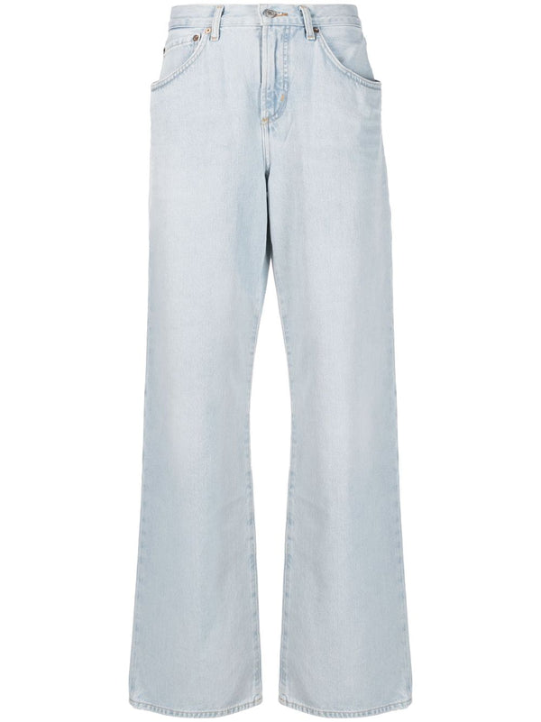 Fusion high-waist wide-leg denim jeans