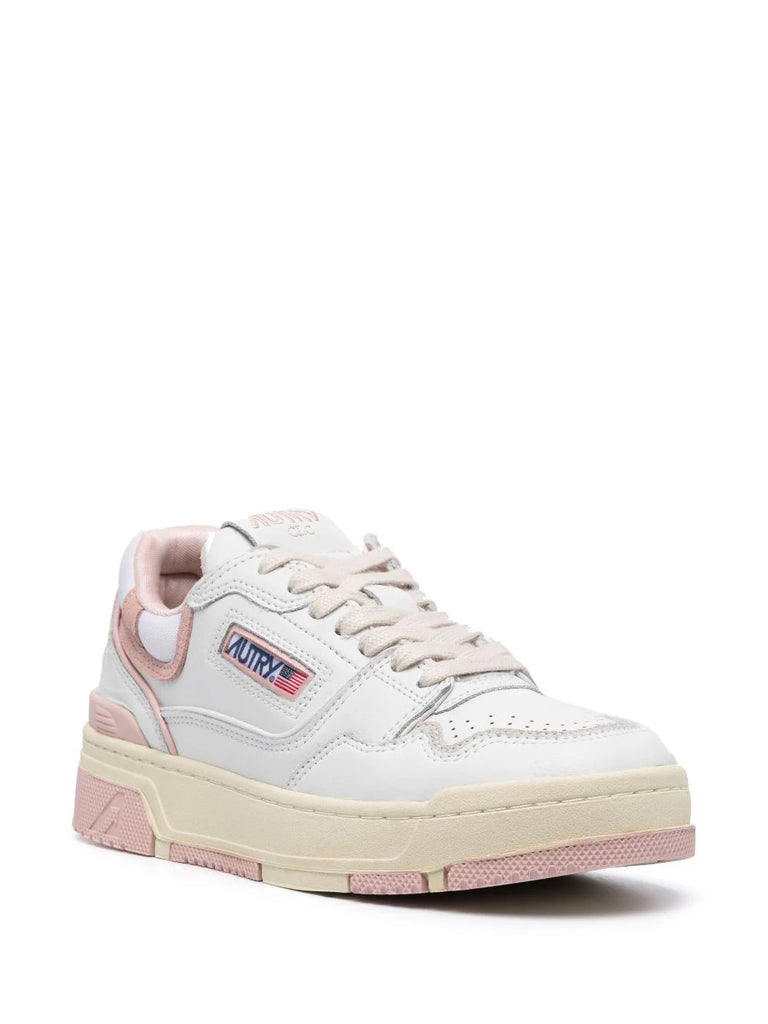 logo-embellished side panels leather sneakers