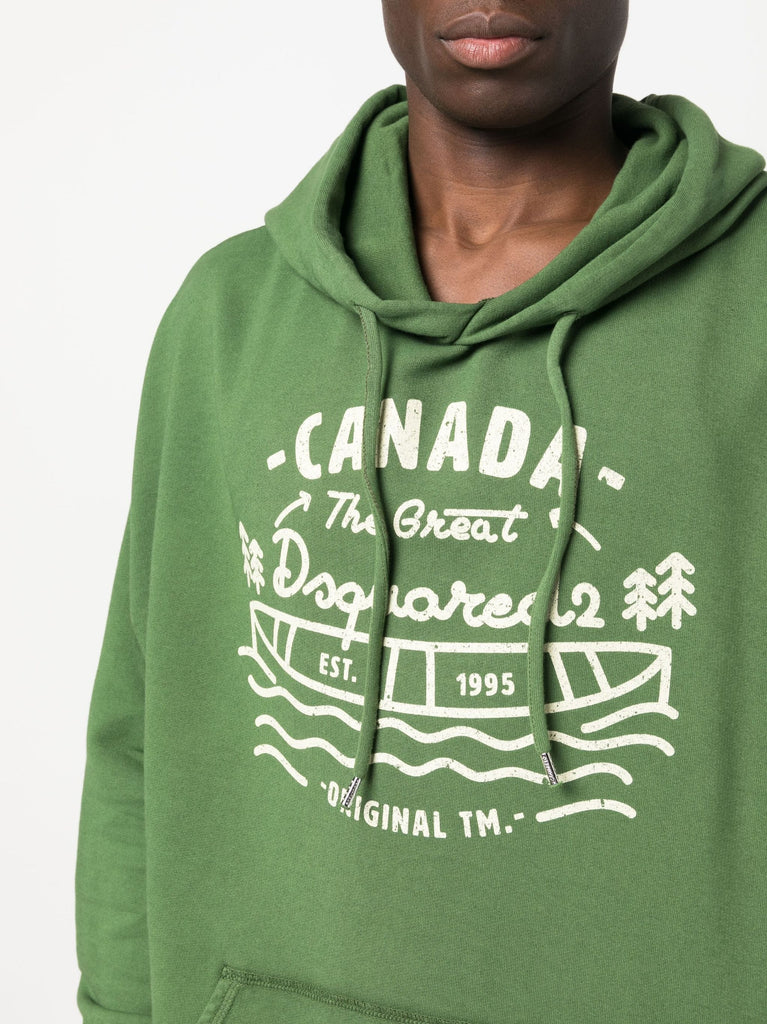 graphic-print verde cotton hoodie