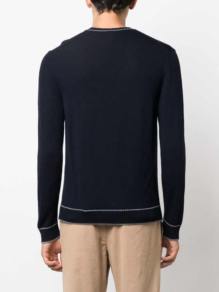Wollsweatshirt mit Streifendetail