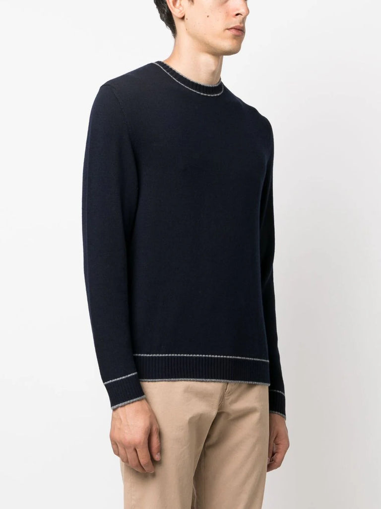 Wollsweatshirt mit Streifendetail