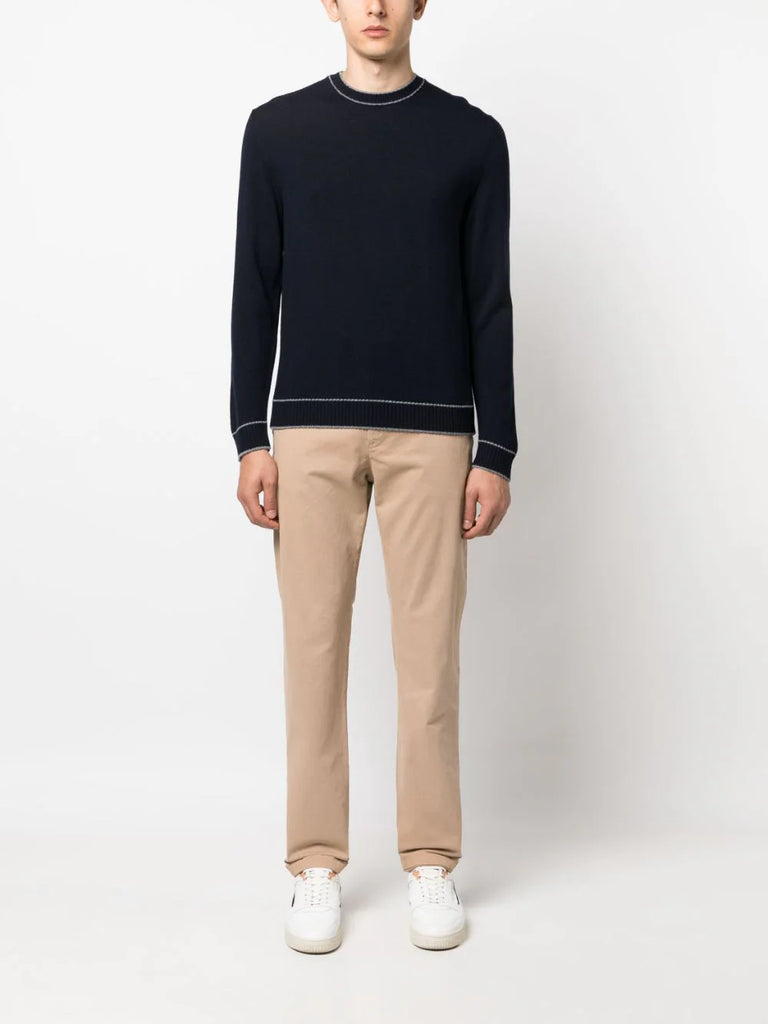 Wollsweatshirt mit Streifendetail