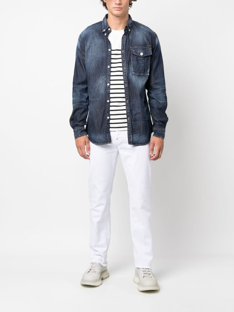 Jeanshemd mit Logo-Plakette