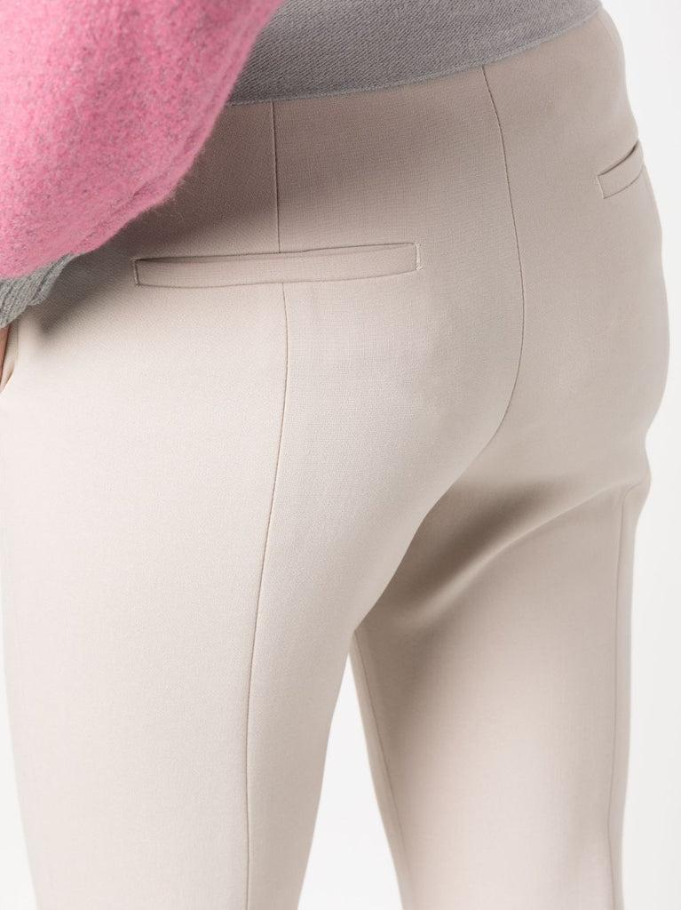 Beige Hose mit hoher Taille und geradem Bein