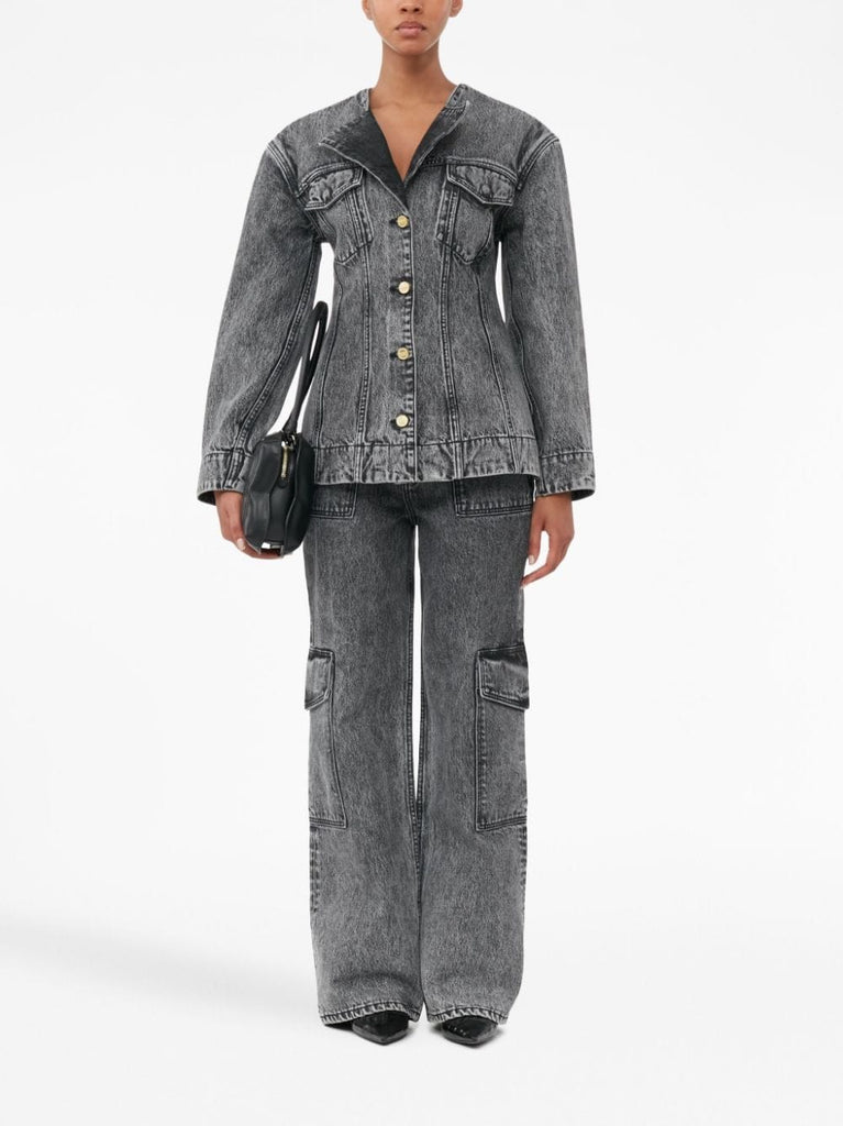 mid-rise wide-leg denim jeans