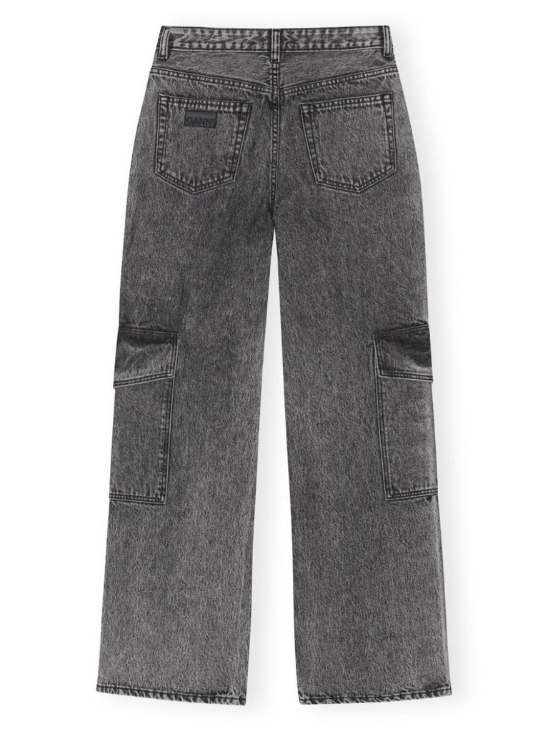 mid-rise wide-leg denim jeans