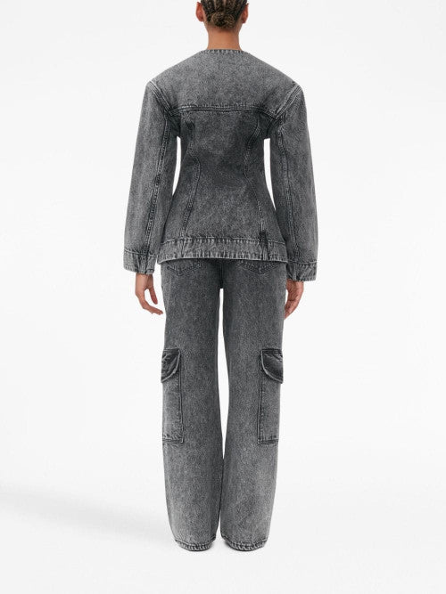 mid-rise wide-leg denim jeans