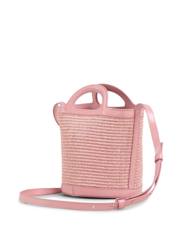 hellrosa Mini-Beuteltasche „Tropicalia“ aus Webstoff