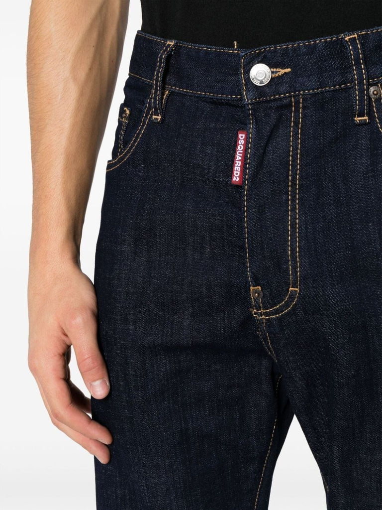 logo-patch slim-leg jeans