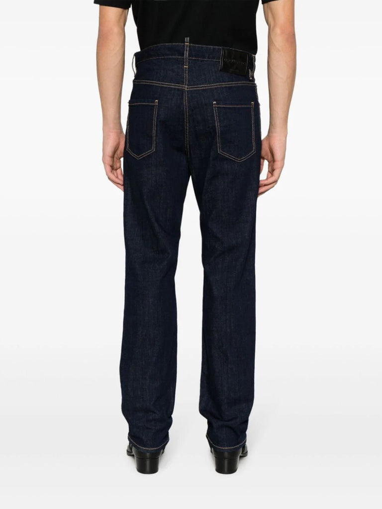 logo-patch slim-leg jeans