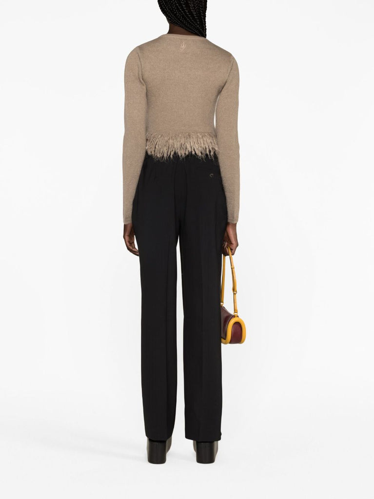 fringed-hem cropped jumper