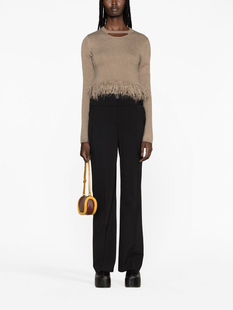 fringed-hem cropped jumper