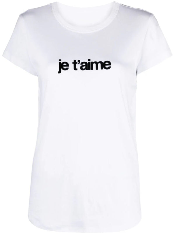 Woop Je T'aime flocked text T-shirt