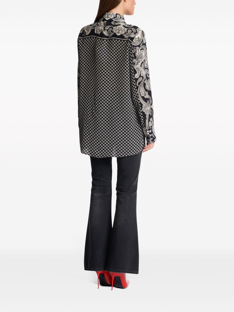 paisley-print silk shirt