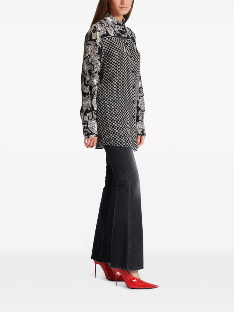 paisley-print silk shirt