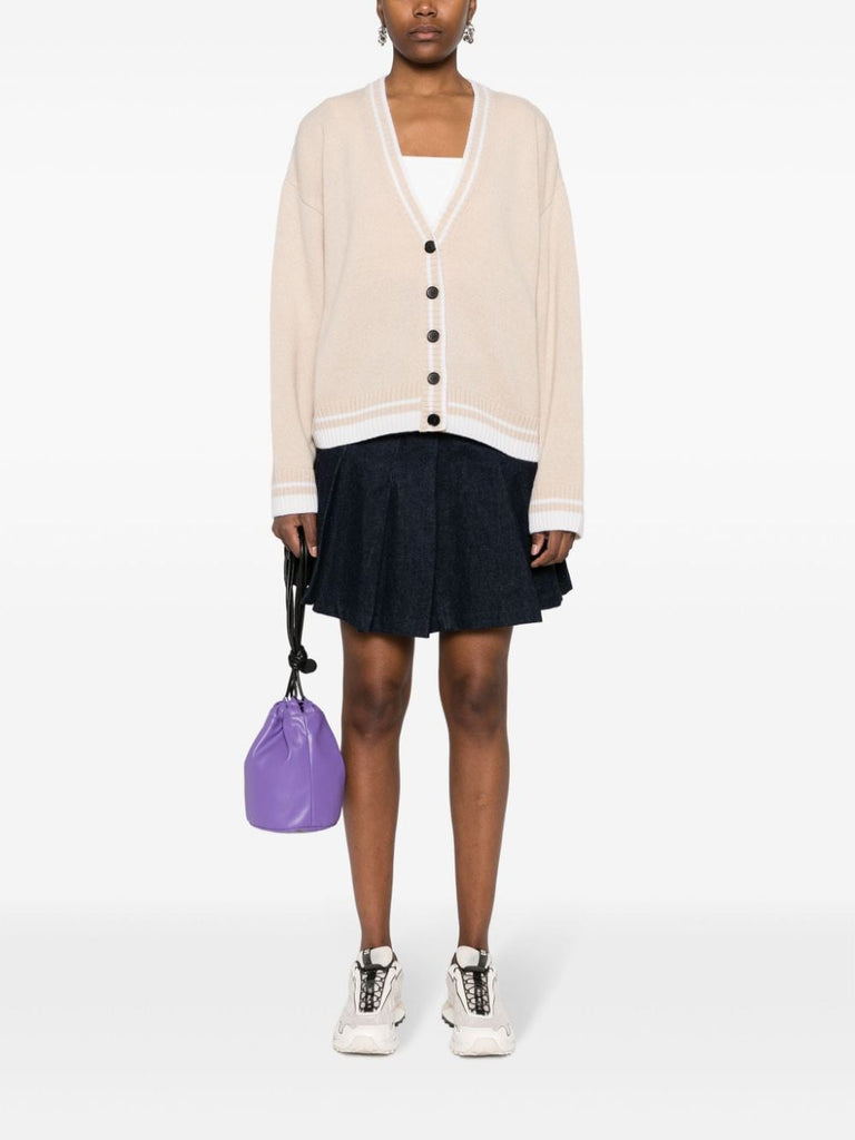 embroidered-logo cardigan