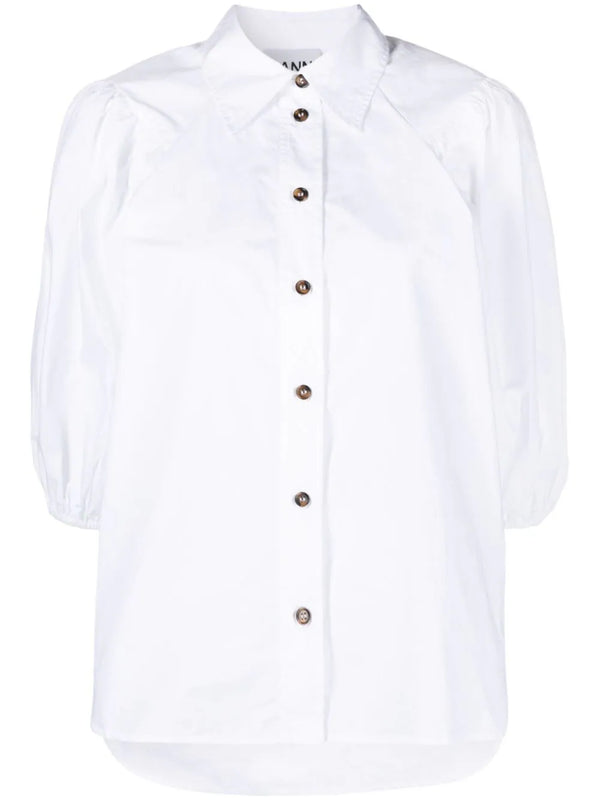 puff-sleeved organic cotton shirt