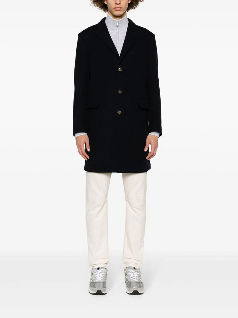 felted single-breasted coat