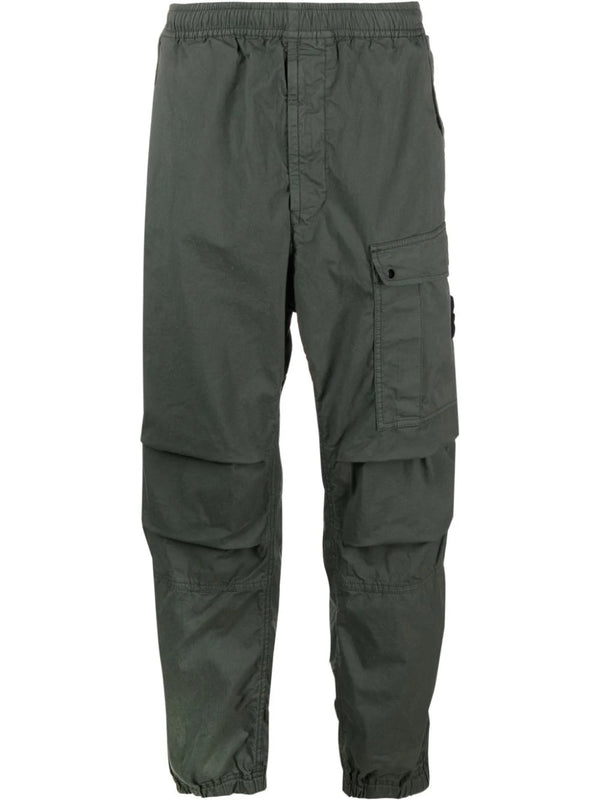 Compass-badge tapered-leg trousers