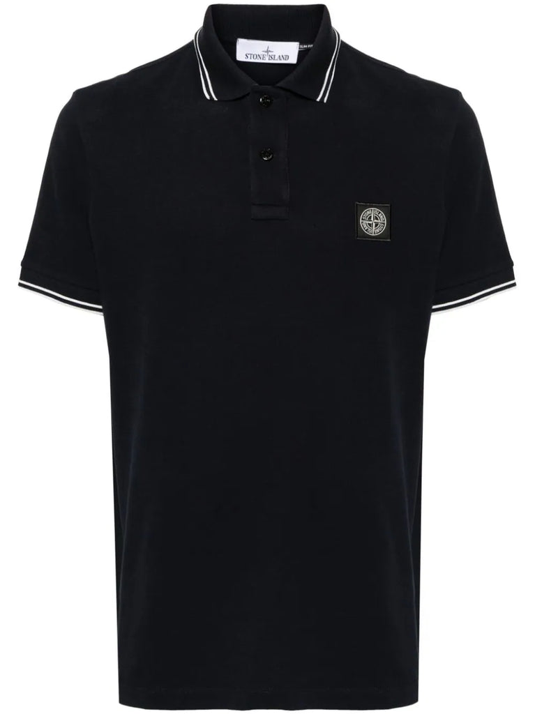 Compass-motif polo shirt