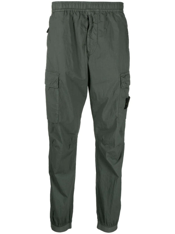 Compass-badge tapered cargo trousers