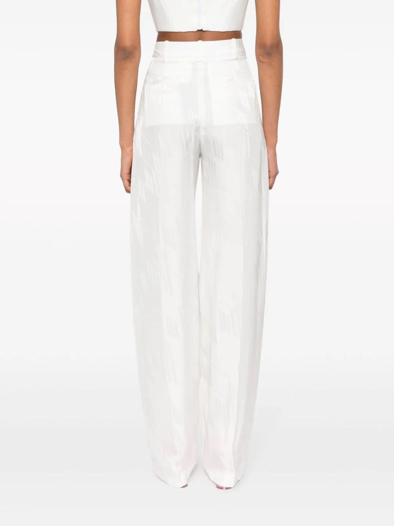 logo-jacquard trousers