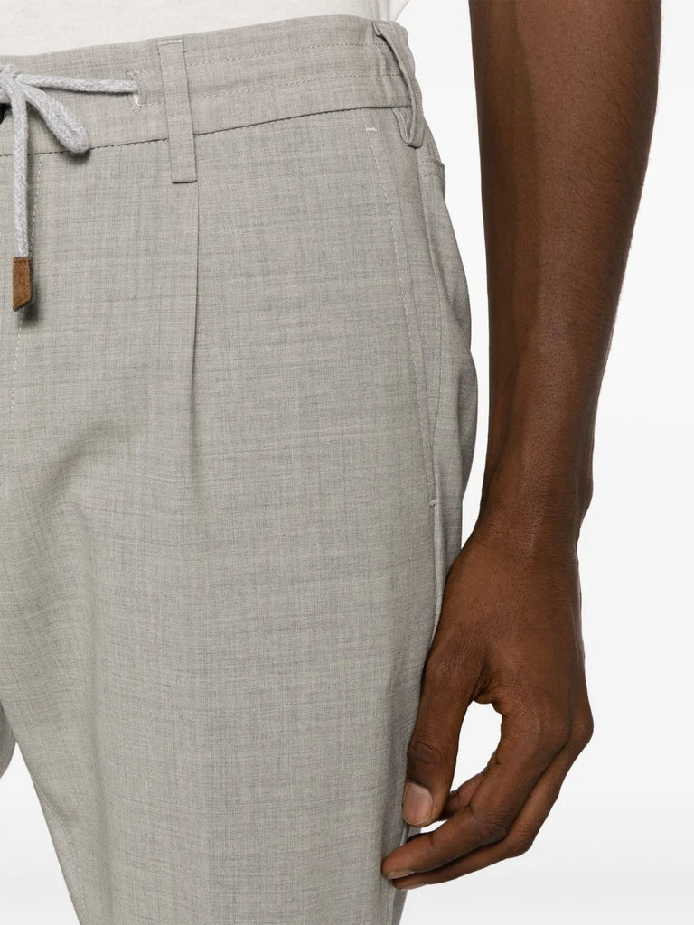 drawstring-waist tapered trousers
