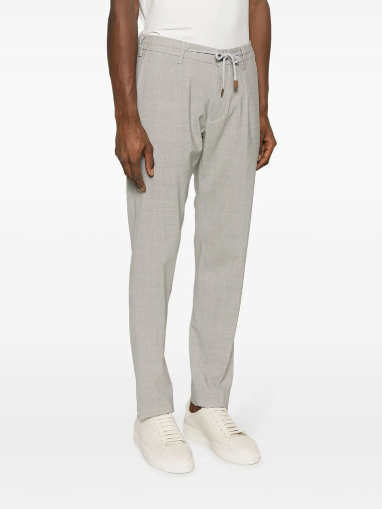 drawstring-waist tapered trousers