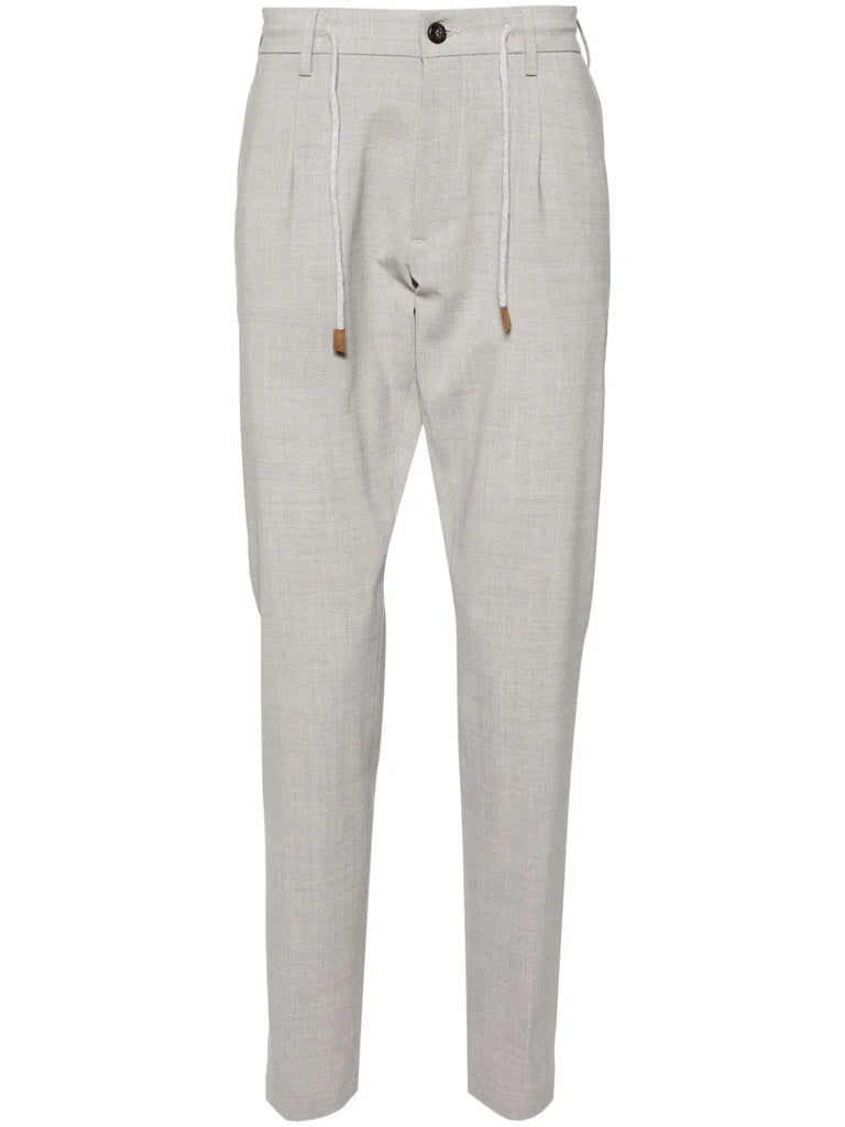 drawstring-waist tapered trousers
