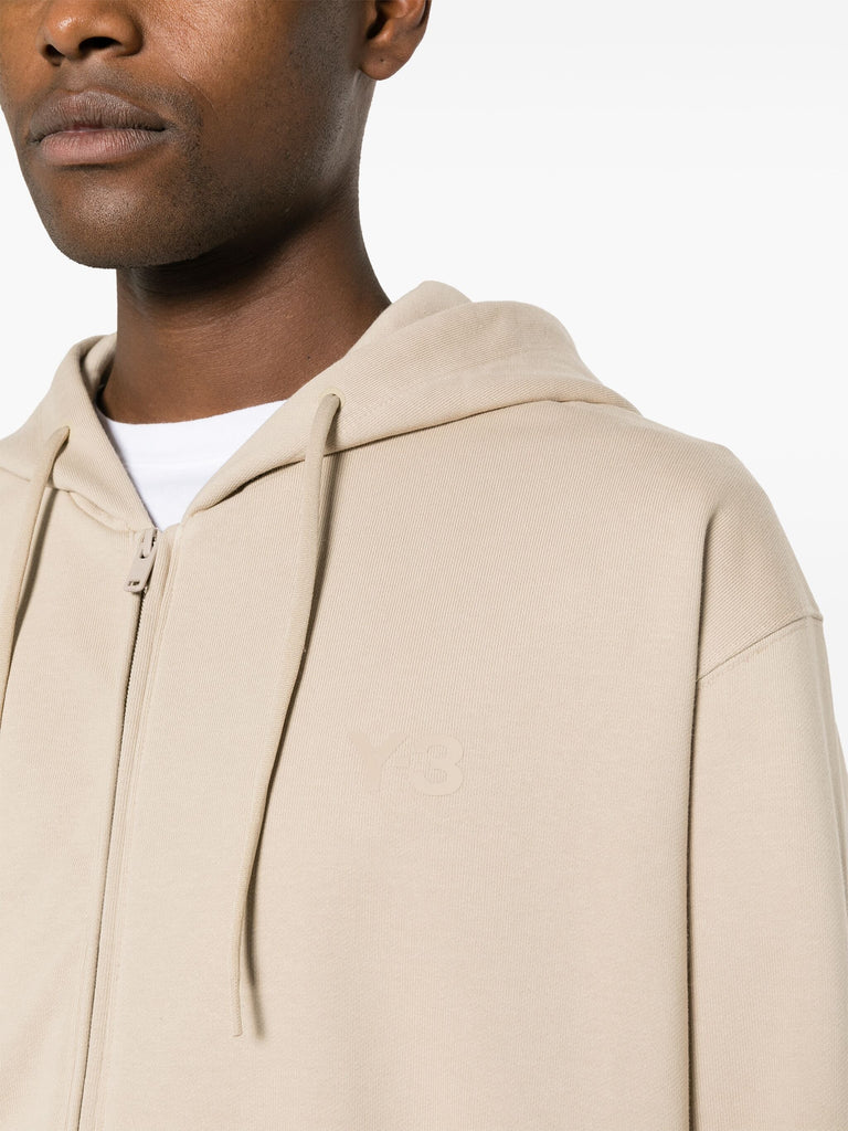 logo-print zip-up hoodie