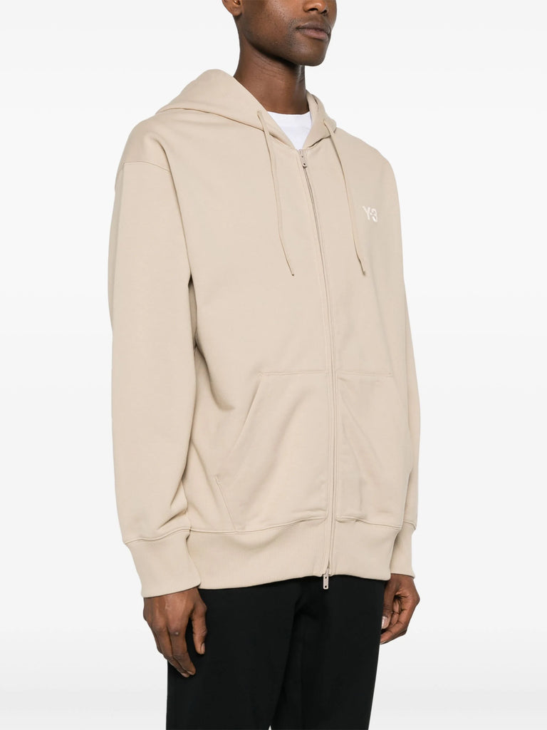 logo-print zip-up hoodie