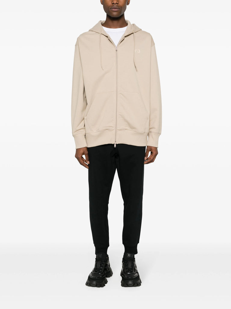 logo-print zip-up hoodie