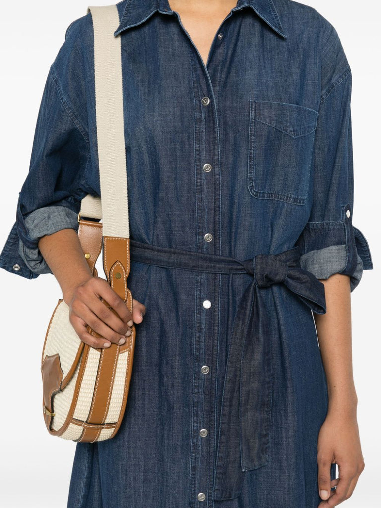 Midi-Jeanskleid mit Gürtel