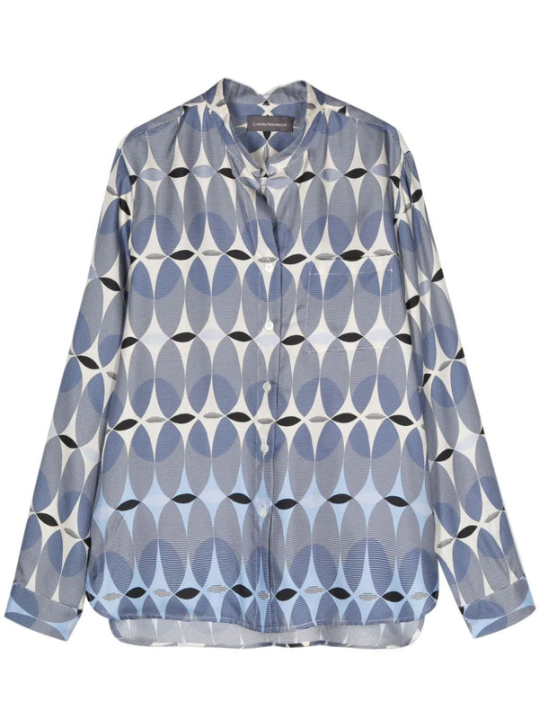 monogram-pattern silk shirt