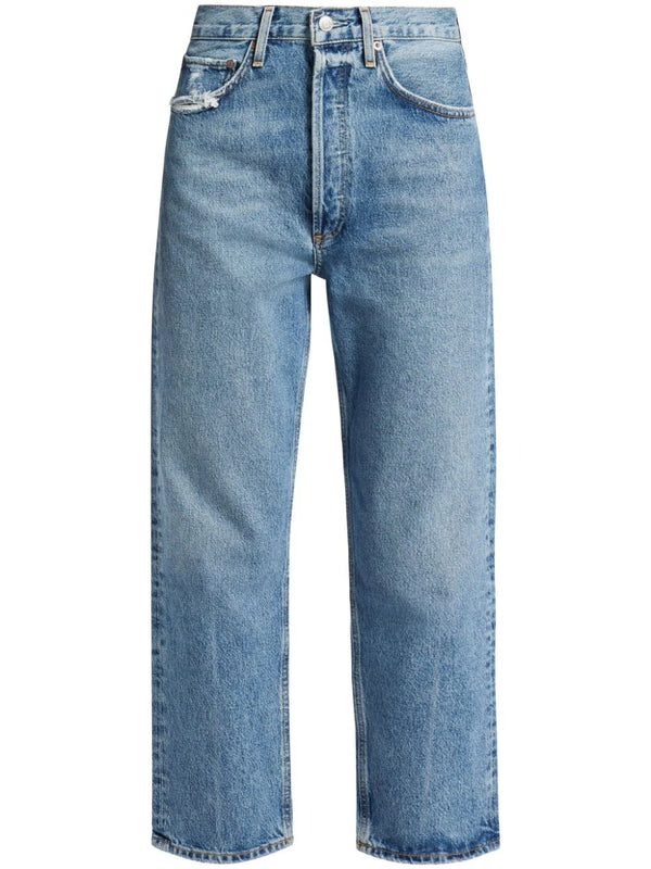 90s Crop straight-leg denim jeans