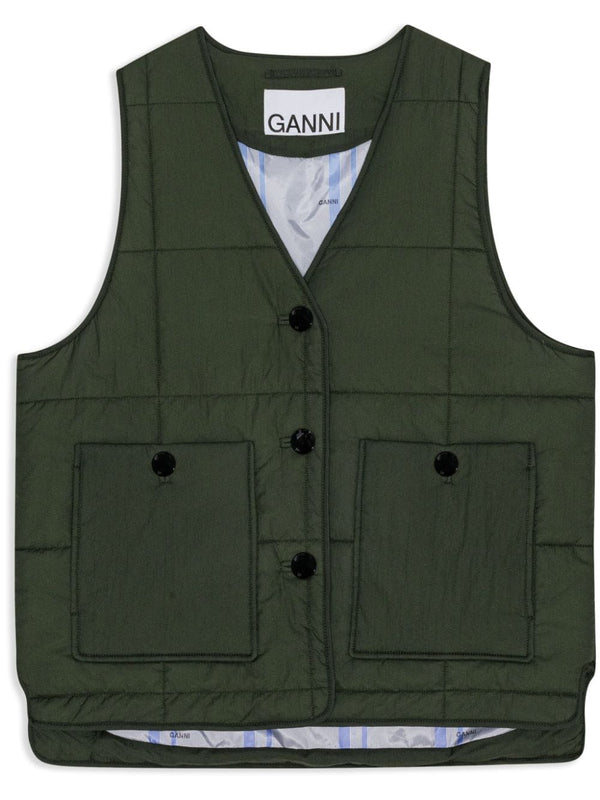 button-up quilted gilet